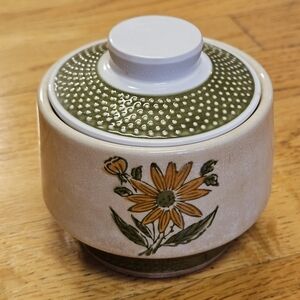 Vintage 1970s Coffee Sugar Jar Ceramic Floral Bellegay Ironestone